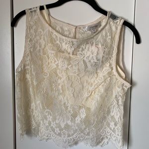 Ivory Lace Top with under shirt included